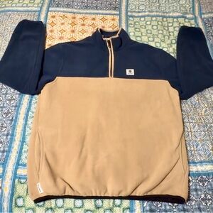 Men’s Element Abenaki 1/4 zip fleece, med, navy/tan, pockets, like new.